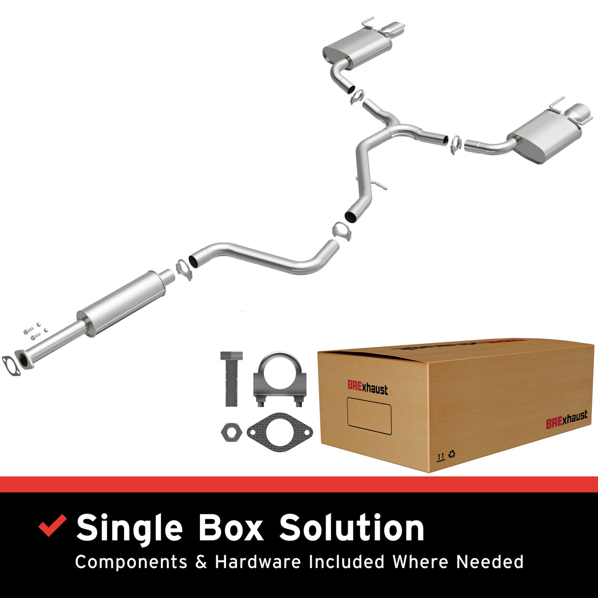 Fits 2011-2017 Buick Regal 2.0L Direct-Fit Replacement Exhaust System aluminized steel