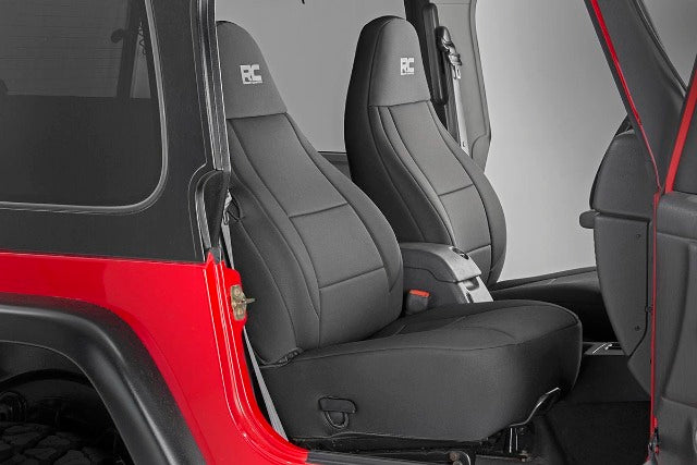 Fits Jeep Wrangler TJ 4WD (1997-2002) Seat Covers; Front and Rear; 91000