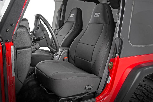 Fits Jeep Wrangler TJ 4WD (1997-2002) Seat Covers; Front and Rear; 91000