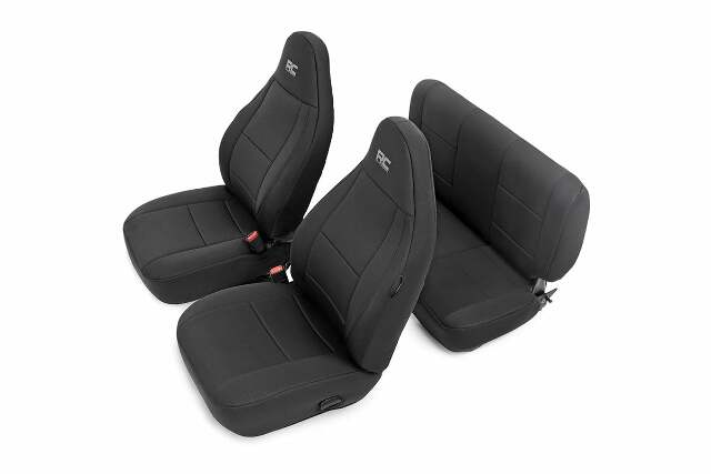 Fits Jeep Wrangler TJ 4WD (1997-2002) Seat Covers; Front and Rear; 91000