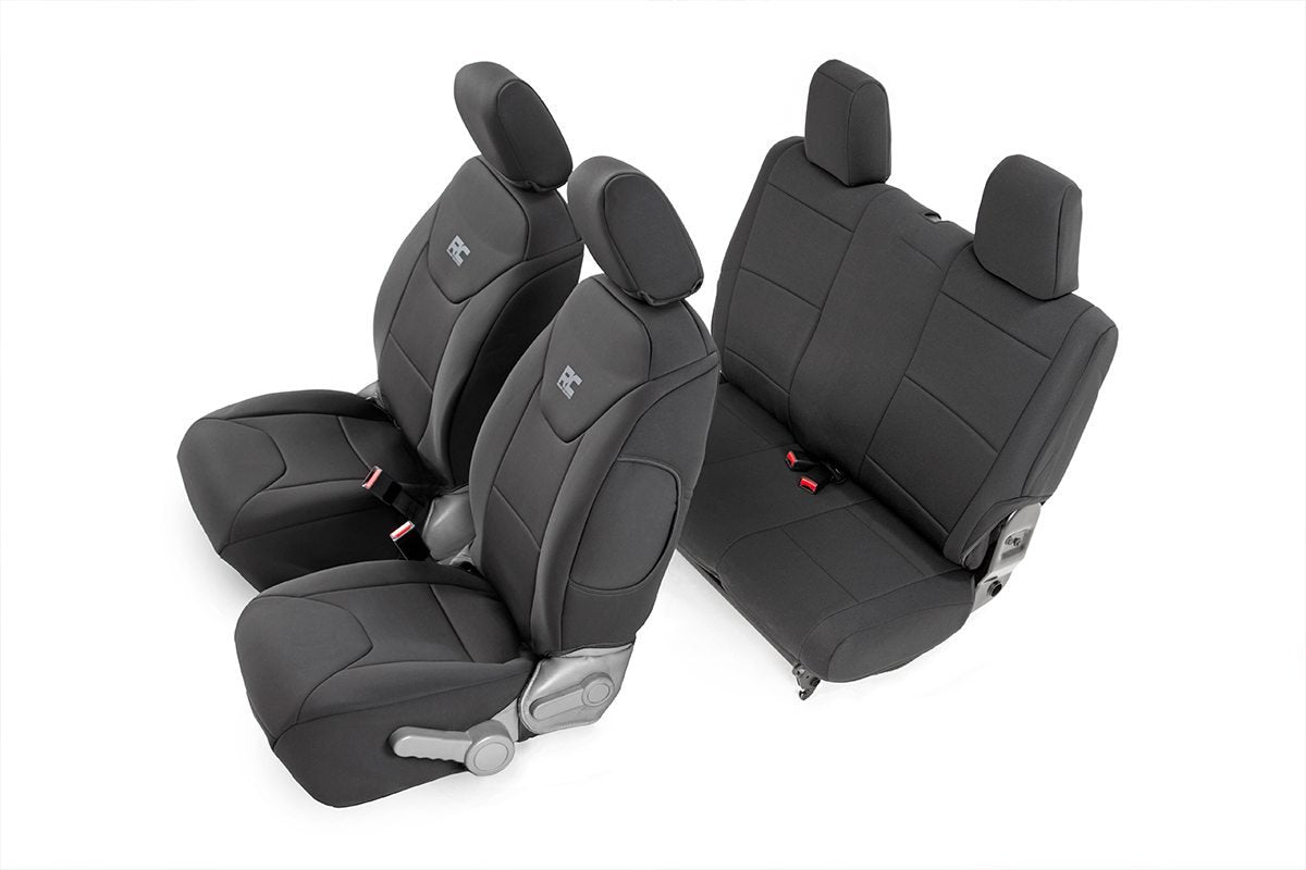 Fits Jeep Wrangler JK 4WD (2007-2010) Seat Covers; Front and Rear; 91005