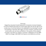 MagnaFlow universal catalytic converter 2.5 inch inlet/outlet stainless steel Federal EPA compliant OBDII 91006