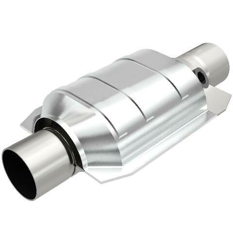 MagnaFlow universal catalytic converter 2.25 inch inlet/outlet stainless steel CARB compliant OBDII 91035