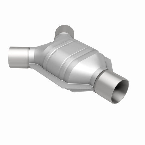MagnaFlow universal catalytic converter driver side 2.25 inch inlet/outlet stainless steel Federal EPA compliant OBDII 91042