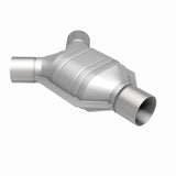 MagnaFlow universal catalytic converter driver side 2.25 inch inlet/outlet stainless steel Federal EPA compliant OBDII 91042
