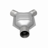 MagnaFlow universal catalytic converter driver side 2.25 inch inlet/outlet stainless steel Federal EPA compliant OBDII 91042