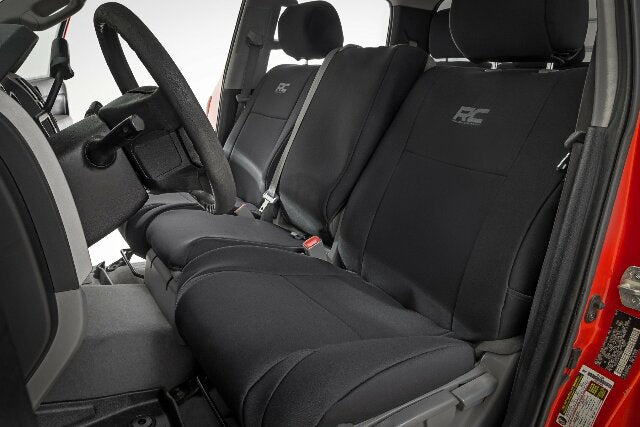 Fits Toyota Tundra 2&4WD (07-13) Seat Covers; FR w/ Console Cover and Rear 91060