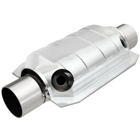 MagnaFlow universal catalytic converter 2.25 inch inlet/outlet stainless steel CARB compliant OBDII 91065