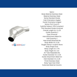 MagnaFlow universal catalytic converter 2.25 inch inlet/outlet stainless steel CARB compliant 91085