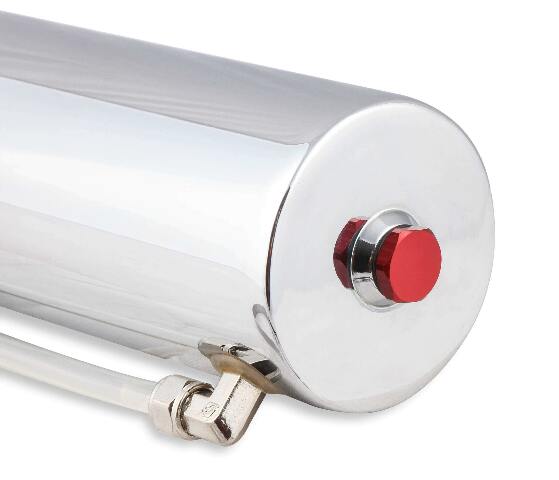 Mr. Gasket radiator fluid reservoir / recovery tank polished aluminum chrome 9135