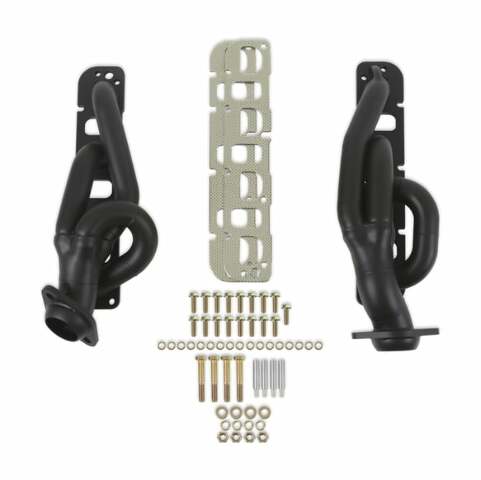 91950FLT - Shorty Headers - Black Painted - 2009-2020 Dodge Ram 1500 HEMI V-8 5.7L, Tube Size 1-3/4 O.D. performance headers