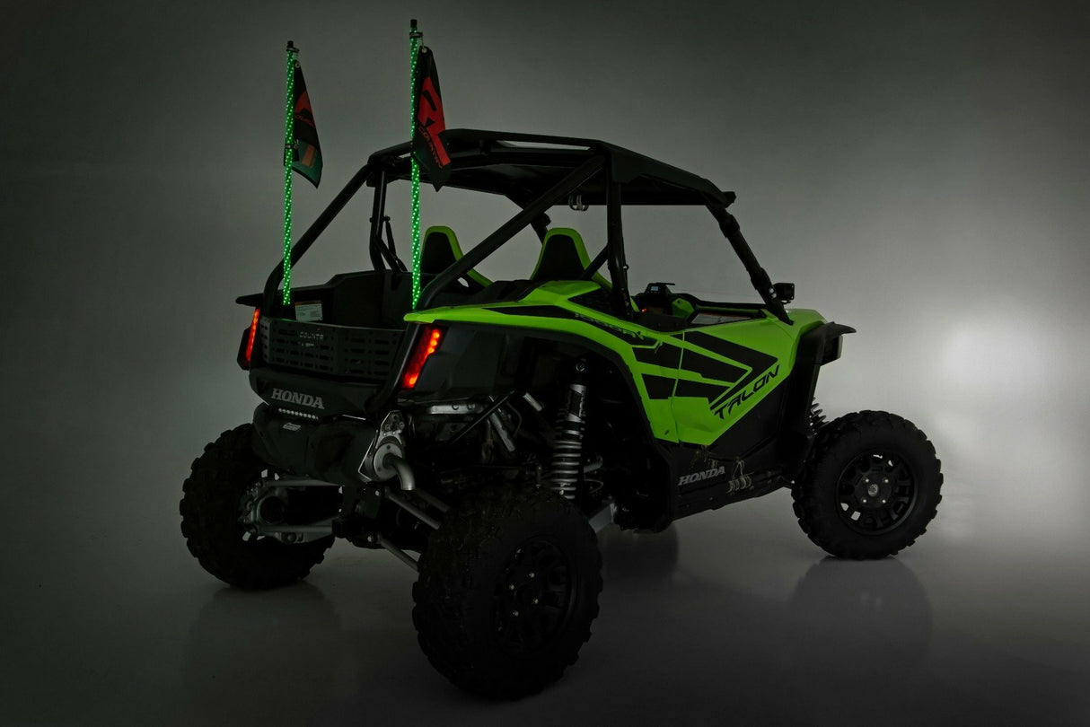Fits Honda Talon 1000 Whip Mount; Bed; 4' Multl-Color LED Whip Pair; 92039