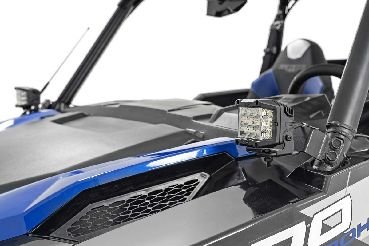 Fits Polaris General XP 4 1000 LED Light Cage Mount 3" OSRAM Wide Angle 93023