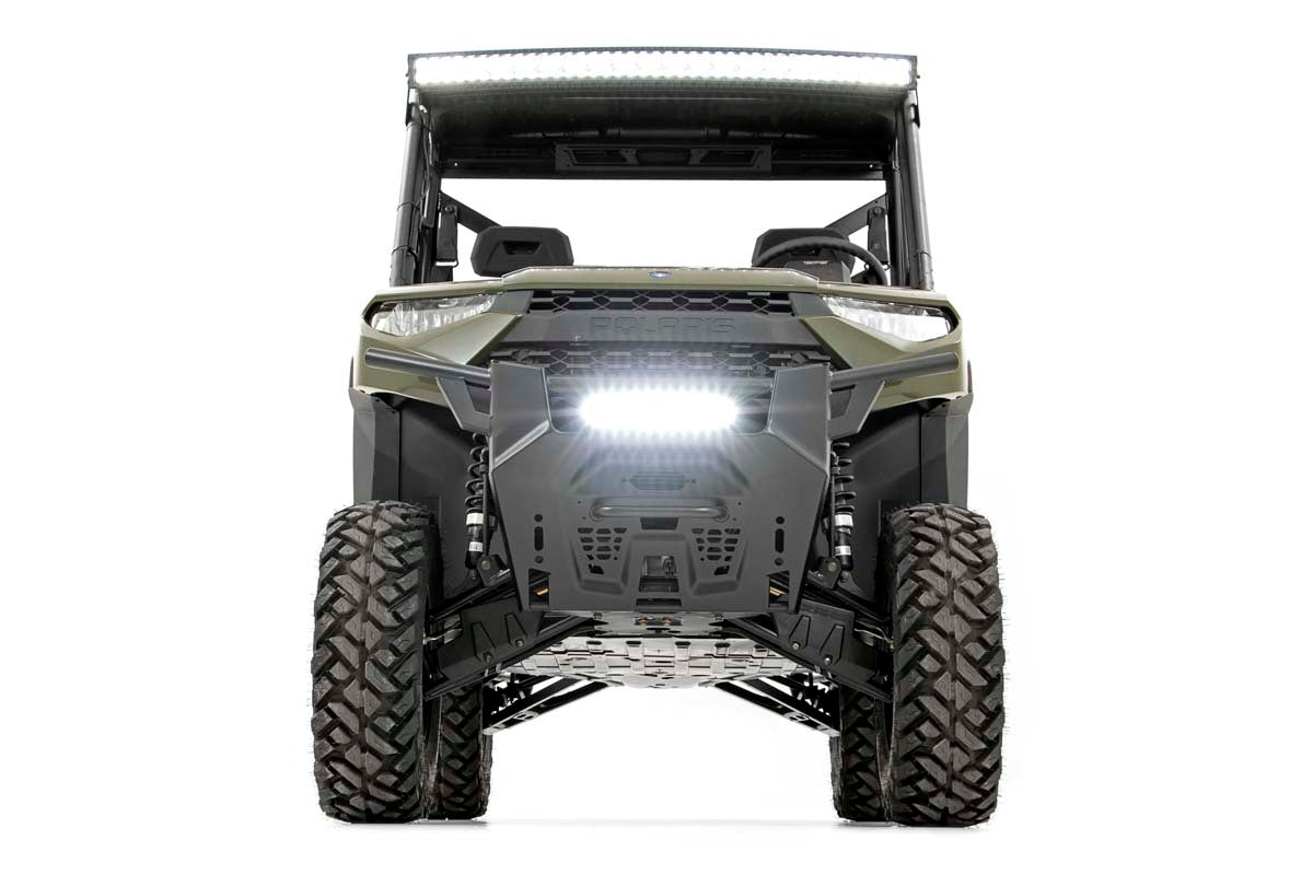 Fits Polaris Ranger XP 1000 LED Light Bumper Mount 12" Black Single DRL 93027