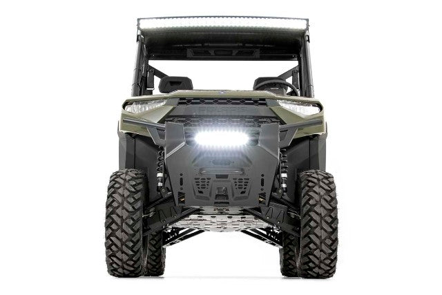 Fits Polaris Ranger XP 1000 LED Light Bumper Mount 12" Black Single DRL 93027