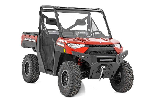 Fits Polaris Ranger XP 1000 LED Light Bumper Mount 12" Black Single DRL 93027