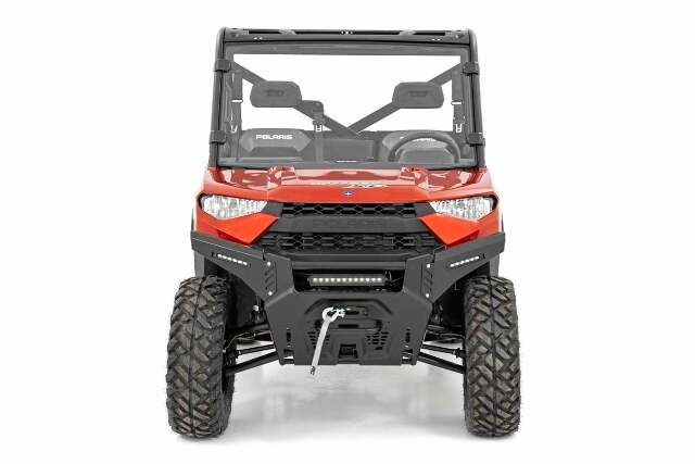 Fits Polaris Ranger XP 1000 LED Light Bumper Mount 12" Black Single DRL 93027