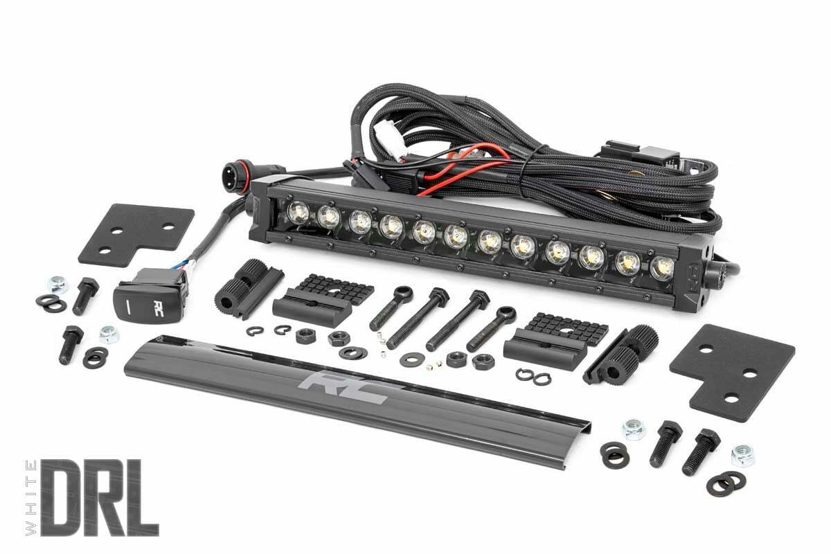 Fits Polaris Ranger XP 1000 LED Light Bumper Mount 12" Black Single DRL 93027
