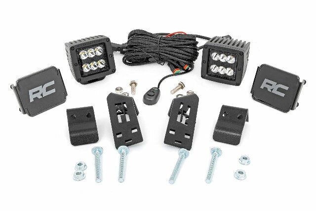 Fits Polaris RZR PRO XP LED Light Kit "A" Pillar Mount 2" Black Pair Spot 93076