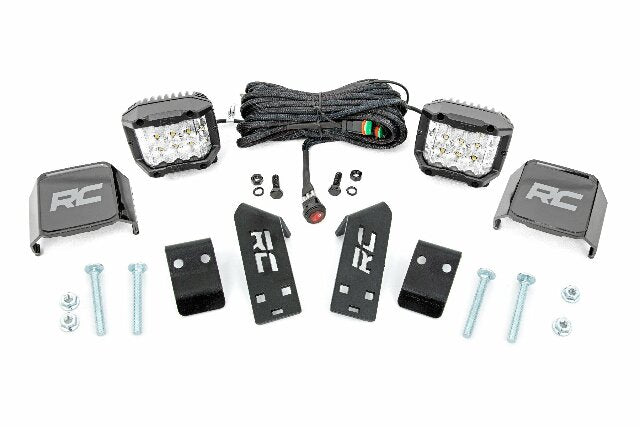Fits Polaris RZR PRO XP LED Light A Pillar Mount 2" Chrome Pair Wide Angle 93078