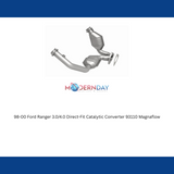 MagnaFlow direct-fit catalytic converter for 1998-2000 Ford 3 inch inlet 4 inch outlet stainless steel Federal EPA compliant OBDII 93110