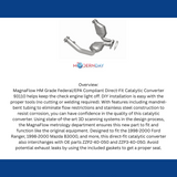 MagnaFlow direct-fit catalytic converter for 1998-2000 Ford 3 inch inlet 4 inch outlet stainless steel Federal EPA compliant OBDII 93110