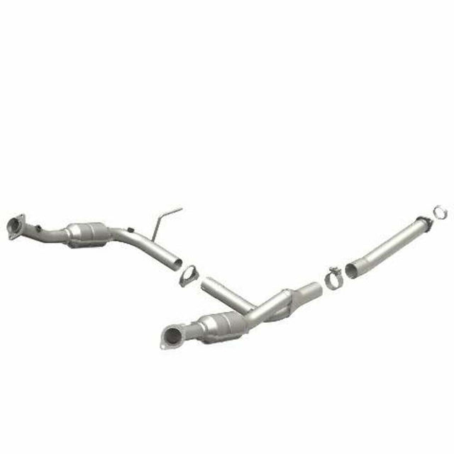 MagnaFlow direct-fit catalytic converter fits 2004-2005 Ford Explorer and Mercury Mountaineer and 05 Explorer 4.0 2/4wd 4 inch inlet/outlet stainless steel CARB compliant 93111