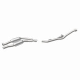 MagnaFlow direct-fit catalytic converter fits 1994-1995 Mercedes-Benz S500, Mercedes-Benz S420, and additional vehicles. Hardware is included to eliminate the hassle of working wit