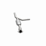 MagnaFlow direct-fit catalytic converter fits 1997-1999 Ford E-150 Econoline 4.6L and 1997-1999 Ford E-150 Econoline Club Wagon 4.6L passenger side stainless steel Federal EPA comp