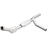 MagnaFlow direct-fit catalytic converter fits 1997-1999 Ford E-150 Econoline 4.6L and 1997-1999 Ford E-150 Econoline Club Wagon 4.6L passenger side stainless steel Federal EPA comp