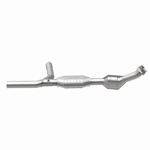 MagnaFlow direct-fit catalytic converter fits 1997-1999 Ford E-150 Econoline 4.6L and 1997-1999 Ford E-150 Econoline Club Wagon 4.6L passenger side stainless steel Federal EPA comp