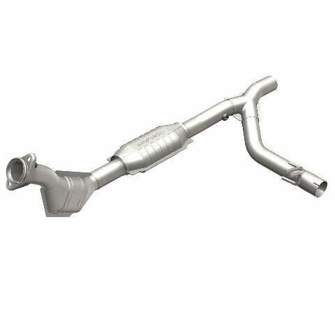 MagnaFlow direct-fit catalytic converter for 1999-2000 Ford F-150 5.4L passenger side stainless steel Federal EPA compliant OBDII 93397