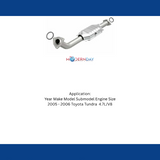 MagnaFlow direct-fit catalytic converter for 2005-2006 Toyota Tundra 4.7L passenger side stainless steel Federal EPA compliant OBDII 93399