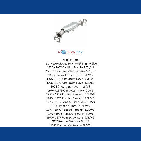 MagnaFlow direct-fit catalytic converter for 1976-1977 Cadillac stainless steel Federal EPA compliant OBDII 93427