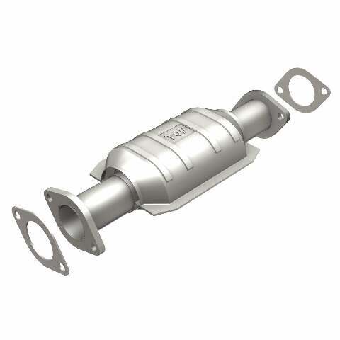 MagnaFlow direct-fit catalytic converter for 1998-2000 Nissan Frontier 2.4 inch inlet/outlet stainless steel Federal EPA compliant OBDII 93445