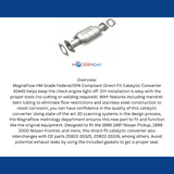 MagnaFlow direct-fit catalytic converter for 1998-2000 Nissan Frontier 2.4 inch inlet/outlet stainless steel Federal EPA compliant OBDII 93445