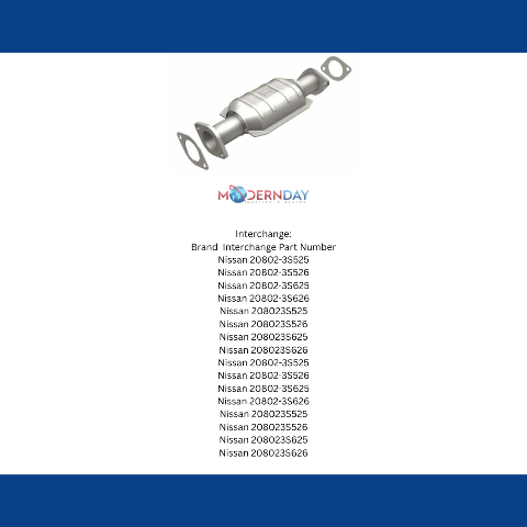 MagnaFlow direct-fit catalytic converter for 1998-2000 Nissan Frontier 2.4 inch inlet/outlet stainless steel Federal EPA compliant OBDII 93445