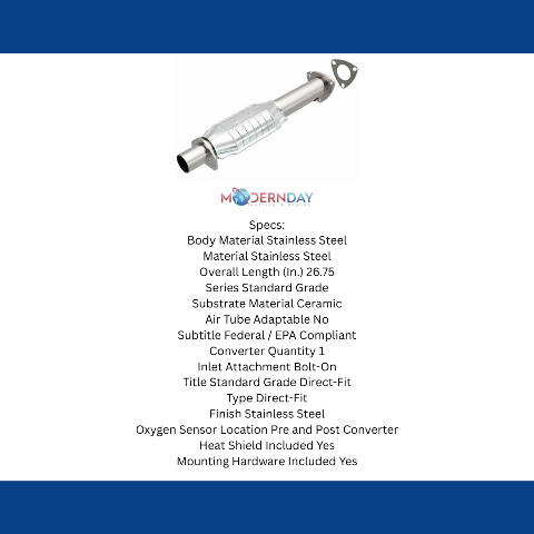 MagnaFlow direct-fit catalytic converter fits 1995 Chevrolet GM S10 4.3L and 1995 GMC Sonoma 4.3L stainless steel Federal EPA compliant OBDII 93483