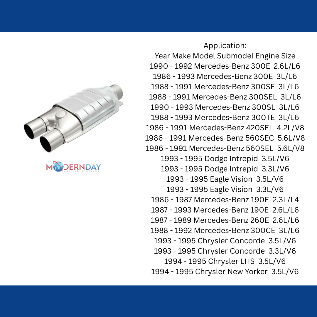 MagnaFlow universal catalytic converter 2.5 inch inlet/outlet stainless steel Federal EPA compliant OBDII 93507