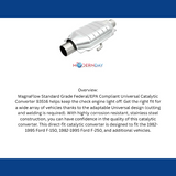 MagnaFlow universal catalytic converter 2.5 inch inlet/outlet stainless steel Federal EPA compliant OBDII 93516