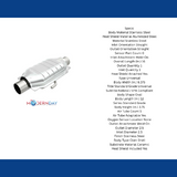 MagnaFlow universal catalytic converter 2.5 inch inlet/outlet stainless steel Federal EPA compliant OBDII 93516