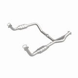 MagnaFlow direct-fit catalytic converter fits 1996-2002 Land Rover Range Rover HSE 4.6L and 1996-2000 Land Rover Range Rover 4.0L stainless steel Federal EPA compliant OBDII 93694
