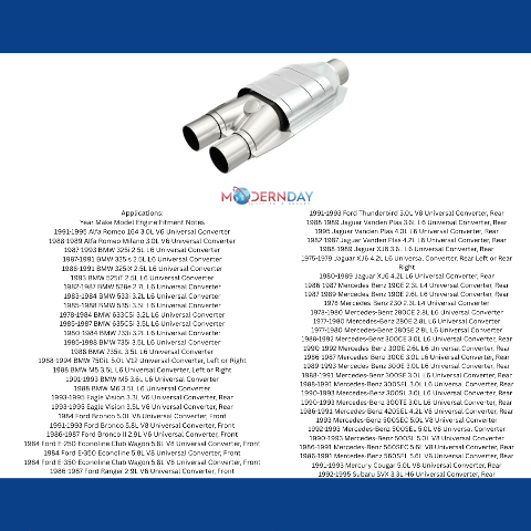 MagnaFlow universal catalytic converter 2.5 inch inlet/outlet stainless steel Federal EPA compliant OBDII 94007