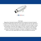MagnaFlow universal catalytic converter 2.5 inch inlet/outlet stainless steel Federal EPA compliant OBDII 94016