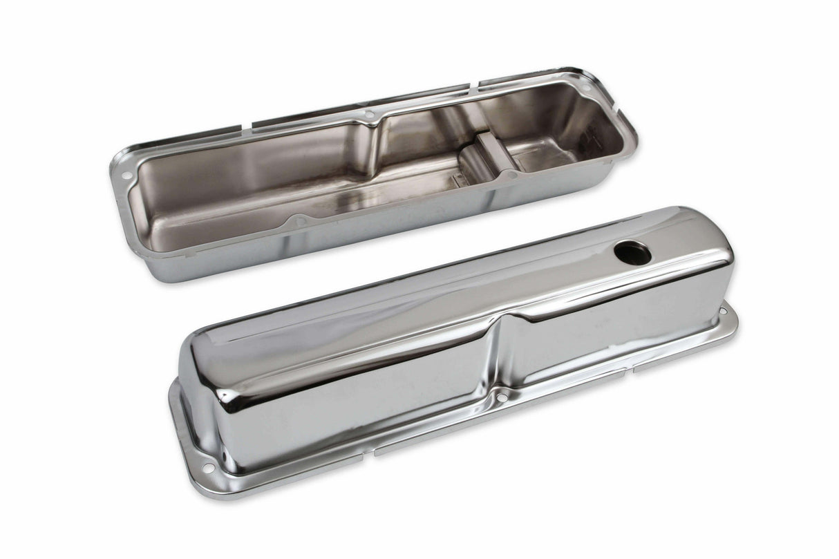 Mr. Gasket chrome valve covers with baffle Ford steel 9412