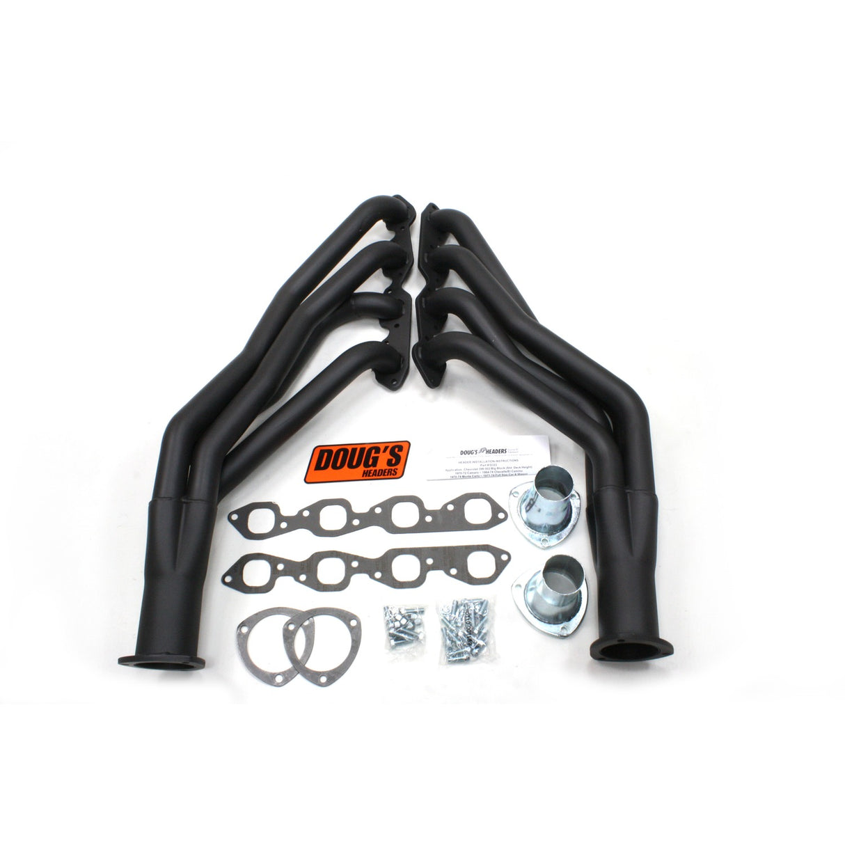 Long Tube Headers for 55-57 Chevy 396-502 BBC 2in Primary Black Coated D354-B