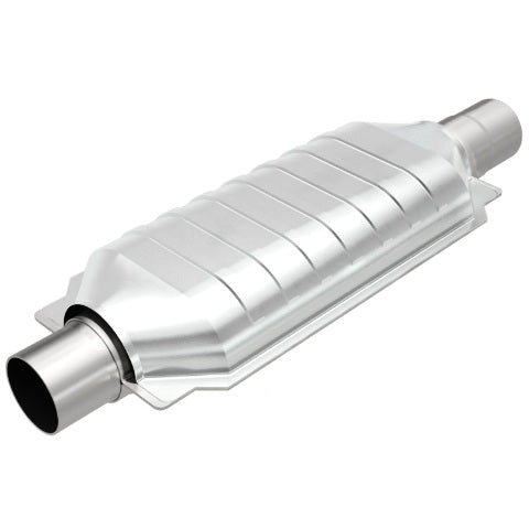 MagnaFlow universal catalytic converter 2.5 inch inlet/outlet stainless steel CARB compliant OBDII 94406