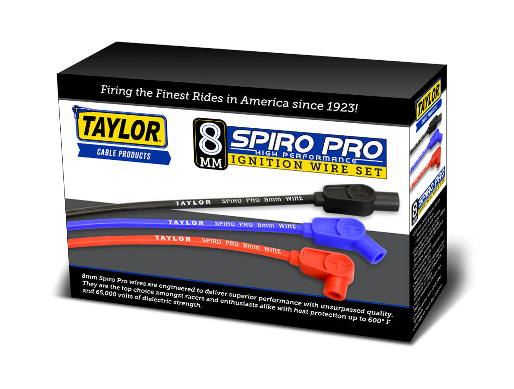 Spark Plug Wire Set Universal 8mm Silicone Spiro Pro 350 ohm/ft Red 72242