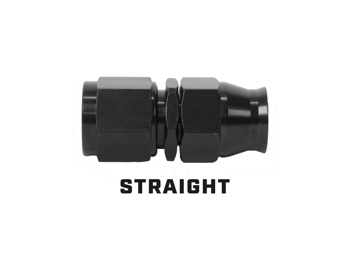 Aeromotive PTFE hose end fitting straight black anodized anodized 15356