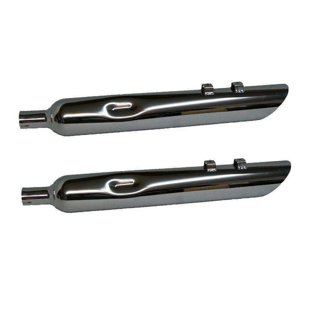t 95-16 Harley Davidson Full Boar Reverse Angle Cut Slip On Muffler 2" Baffle Jones Exhaust